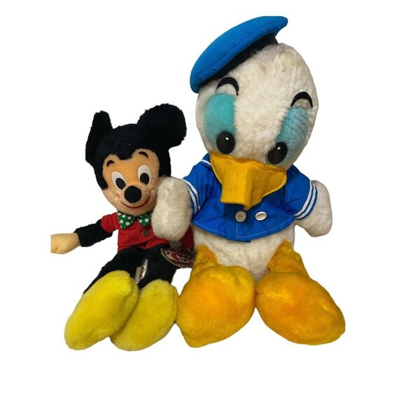 Vintage Tokyo Disneyland Mickey Mouse And Donald Duck Plush medium - Picture 1 of 12